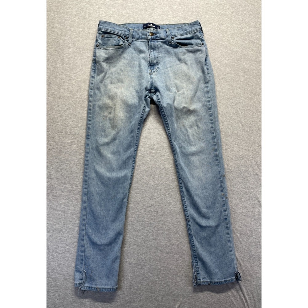 Hollister Epic Flex Skinny Jeans Mens 34x32 (Fits 34x30) Blue Light Wash Denim